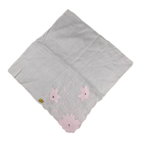 VTG Customized Embroidered Floral Handkerchief Monogram "E" Hankie Cotton READ - Picture 1 of 6